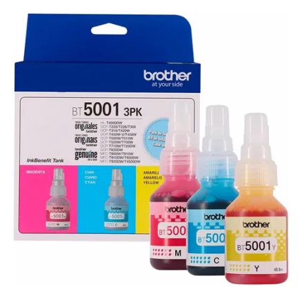 Tripack Tintas Brother BT5001 (Color) Original